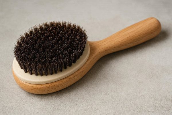 Natural Boar Bristle Pet Brush For Enhancing Coat Luster And Distributing Oils On Short Hair Pets