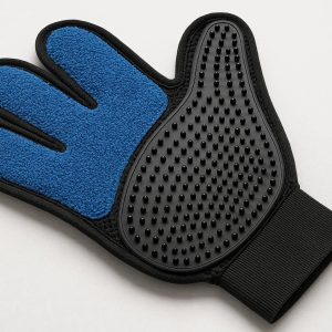 11 Double Sided Pet Hair Remover Glove With Micro Fiber Side For Furniture And Rubber For Grooming