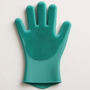 12 Extra Thick Silicone Pet Bathing Glove With Scrubber Surface For Deep Skin Cleaning And Massage