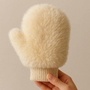 20 Ultra Soft Lambs Wool Pet Polishing Glove For Enhancing Coat Shine And Distributing Natural Oils