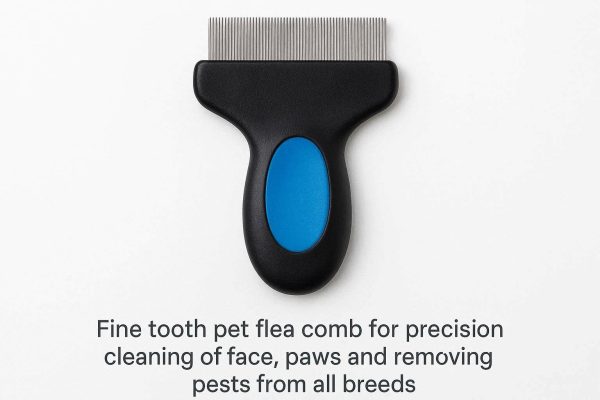 Fine Tooth Pet Flea Comb For Precision Cleaning Of Face Paws And Removing Pests From All Breeds