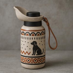9 Handcrafted Ceramic Look Pet Travel Bottle With Artistic Patterns For Stylish Urban Dog Owners